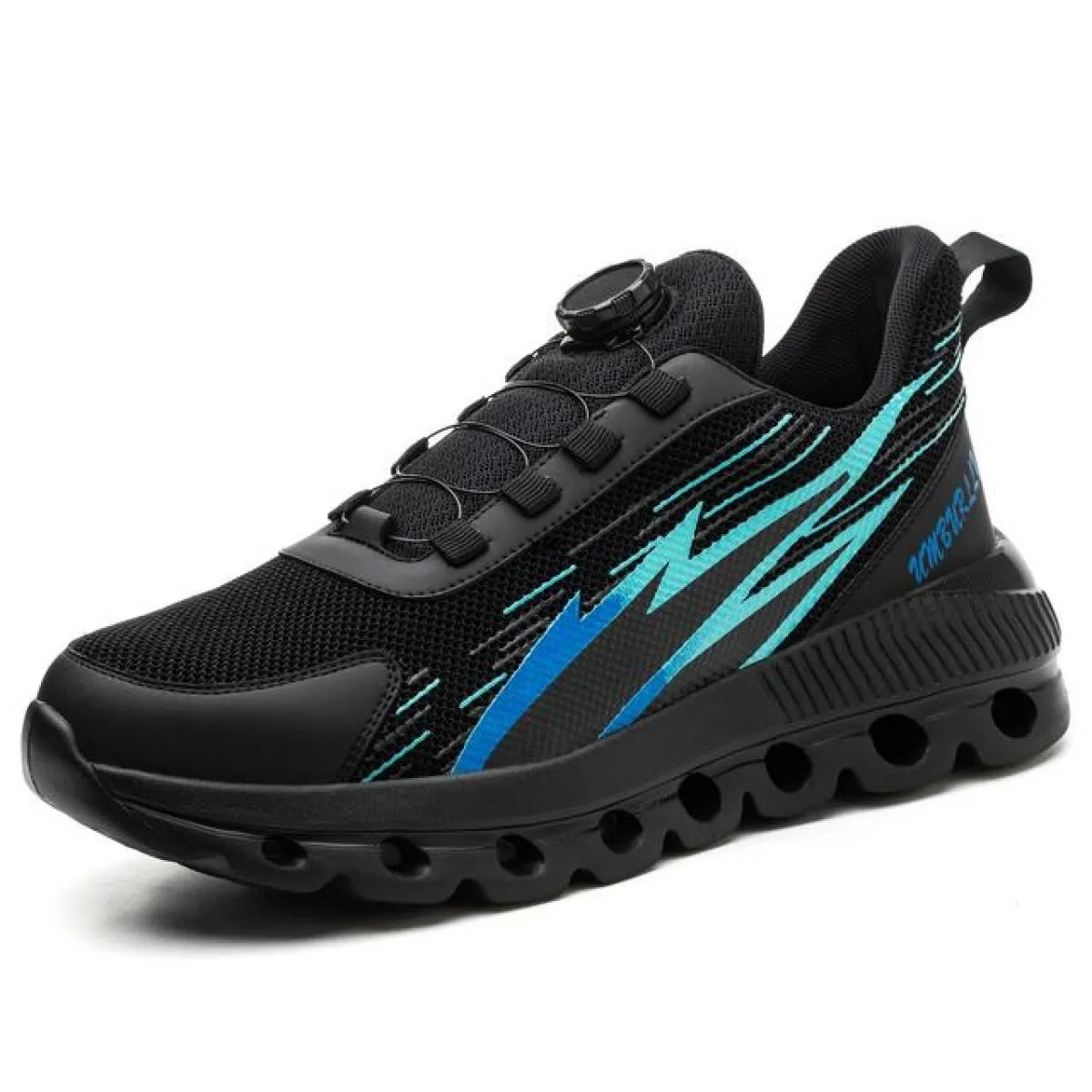 Scarpe antinfortunistiche con bottone ruotato Sneaker da uomo con punta in acciaio Scarpe da lavoro antiforatura Scarpe da lavor
