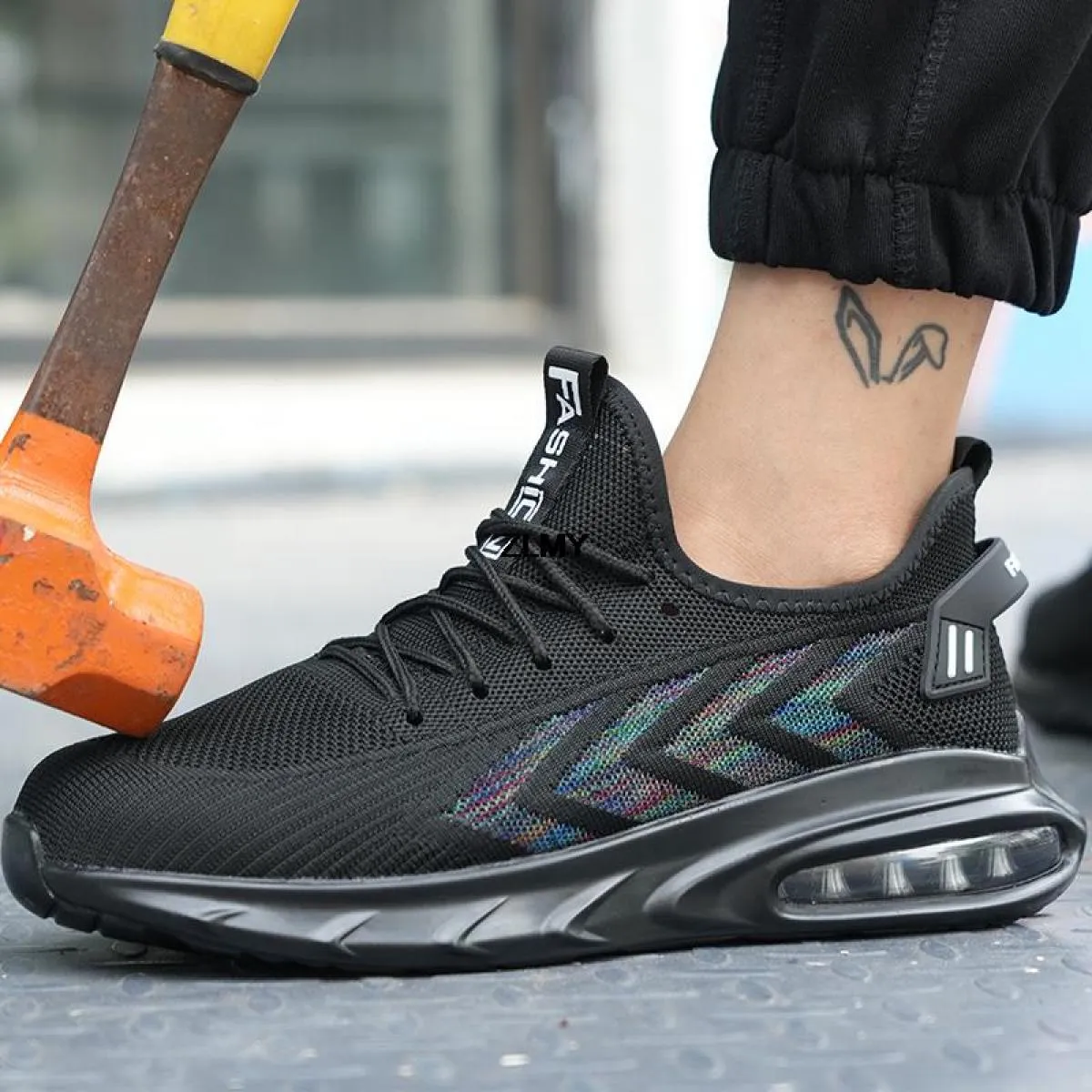 Scarpe antinfortunistiche con cuscino d'aria per uomo Sneaker con punta in acciaio Scarpe da lavoro antiforatura anti-sfondament