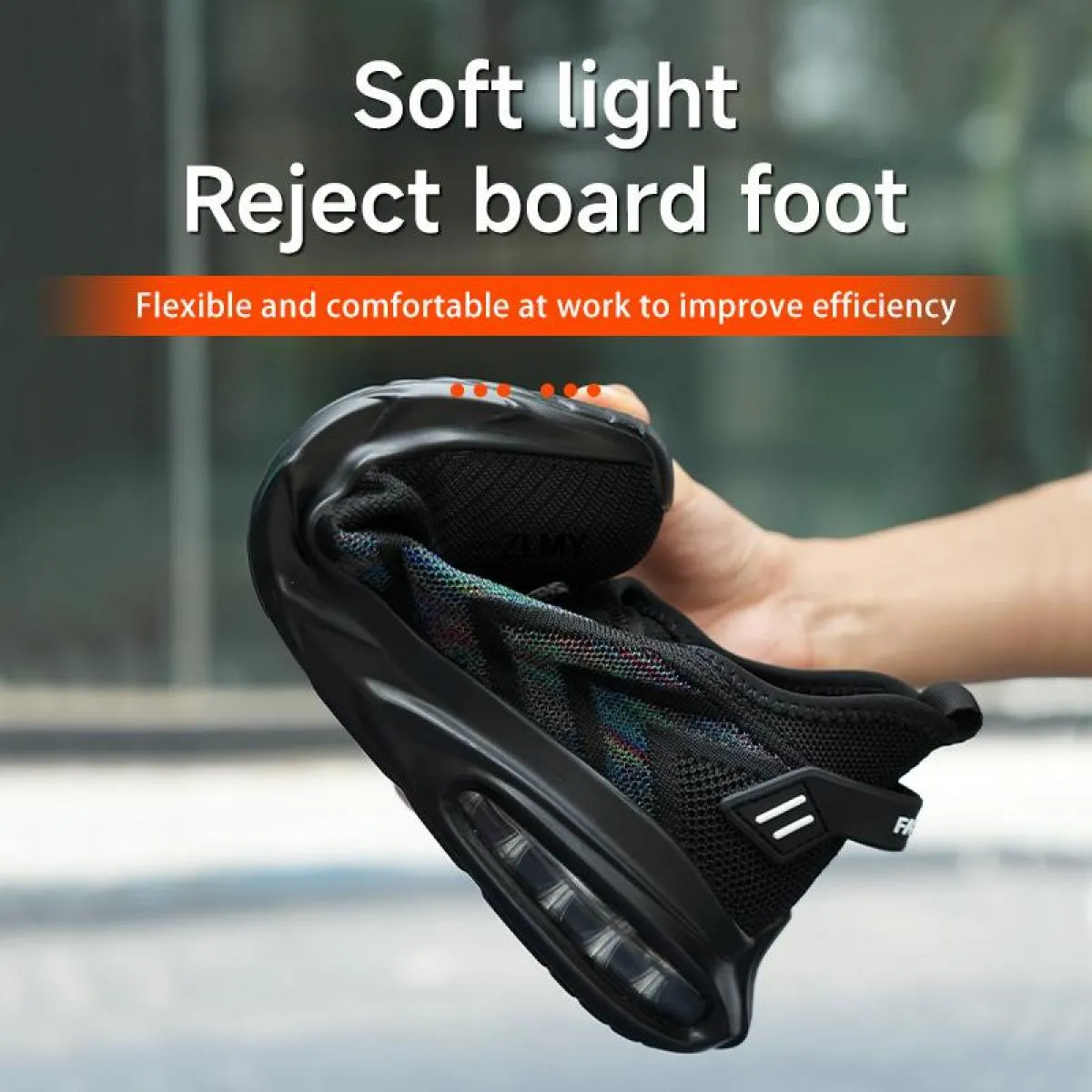 Scarpe antinfortunistiche con cuscino d'aria per uomo Sneaker con punta in acciaio Scarpe da lavoro antiforatura anti-sfondament