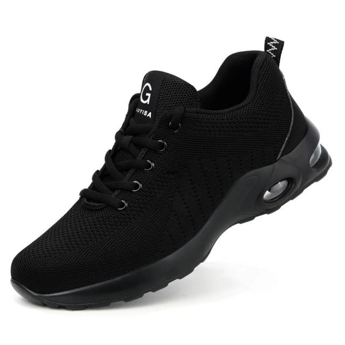 Scarpe antinfortunistiche con cuscino d'aria Scarpe da ginnastica con punta in acciaio da uomo Stivali antinfortunistici anti-pu