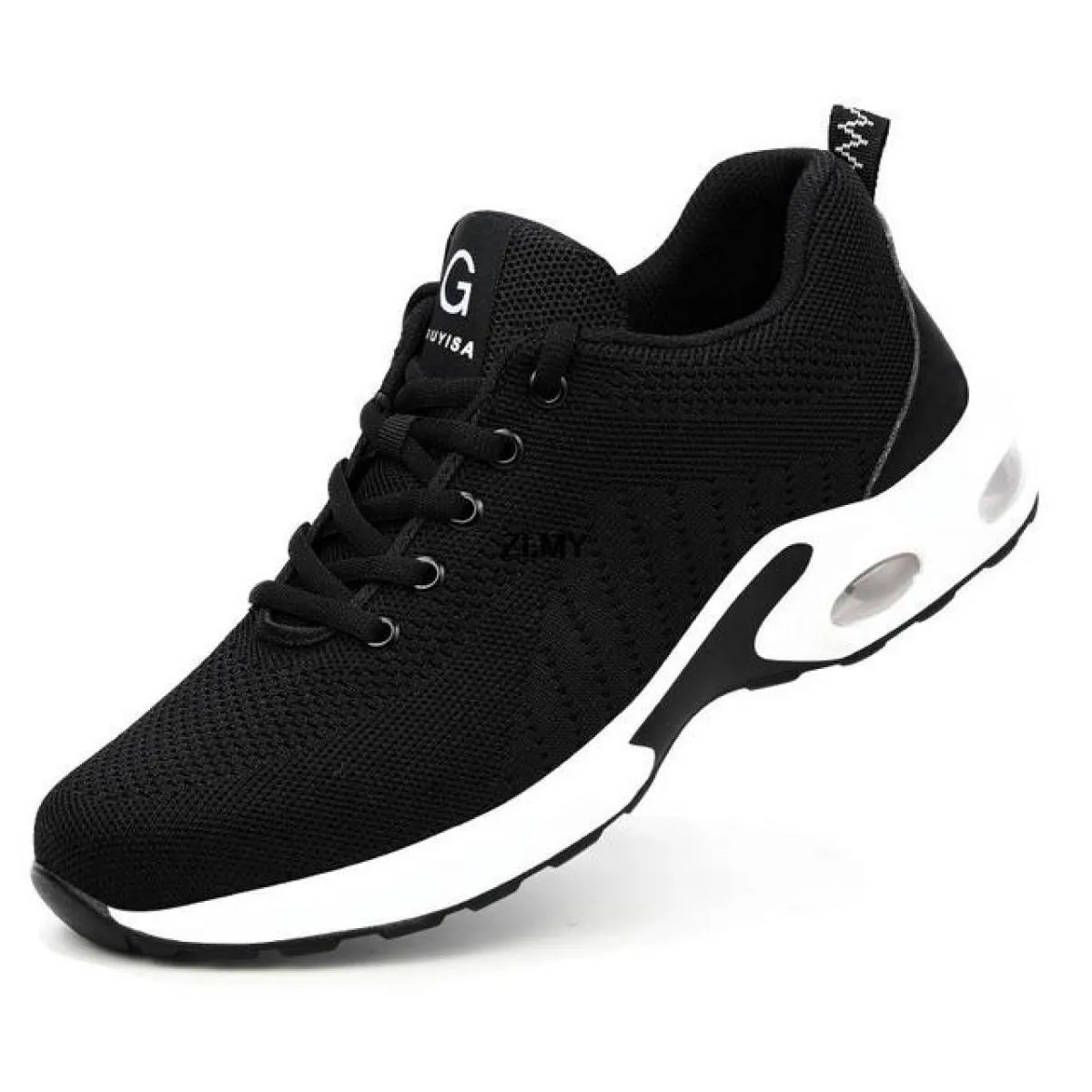 Scarpe antinfortunistiche con cuscino d'aria Scarpe da ginnastica con punta in acciaio da uomo Stivali antinfortunistici anti-pu