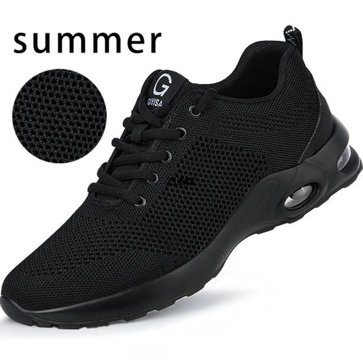 Scarpe antinfortunistiche con cuscino d'aria Scarpe da ginnastica con punta in acciaio da uomo Stivali antinfortunistici anti-pu