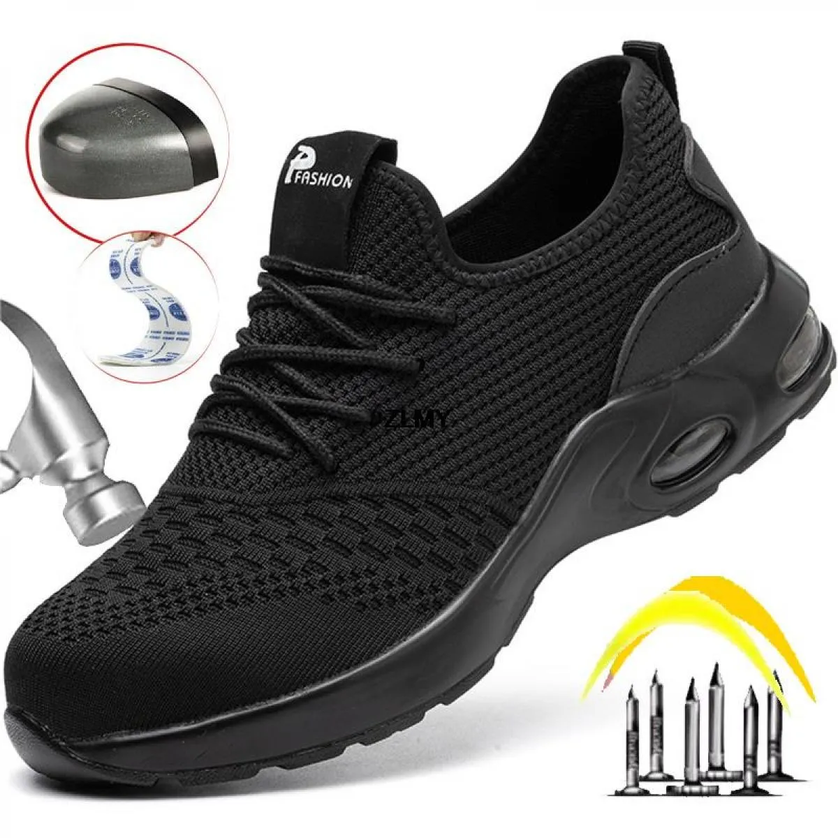 Scarpe antinfortunistiche con punta in acciaio Scarpe da lavoro traspiranti da uomo Scarpe da lavoro con cuscino d'aria Stivali