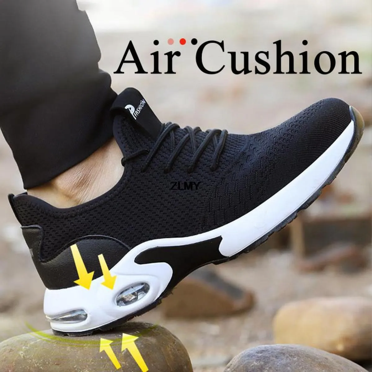 Scarpe antinfortunistiche con punta in acciaio Scarpe da lavoro traspiranti da uomo Scarpe da lavoro con cuscino d'aria Stivali