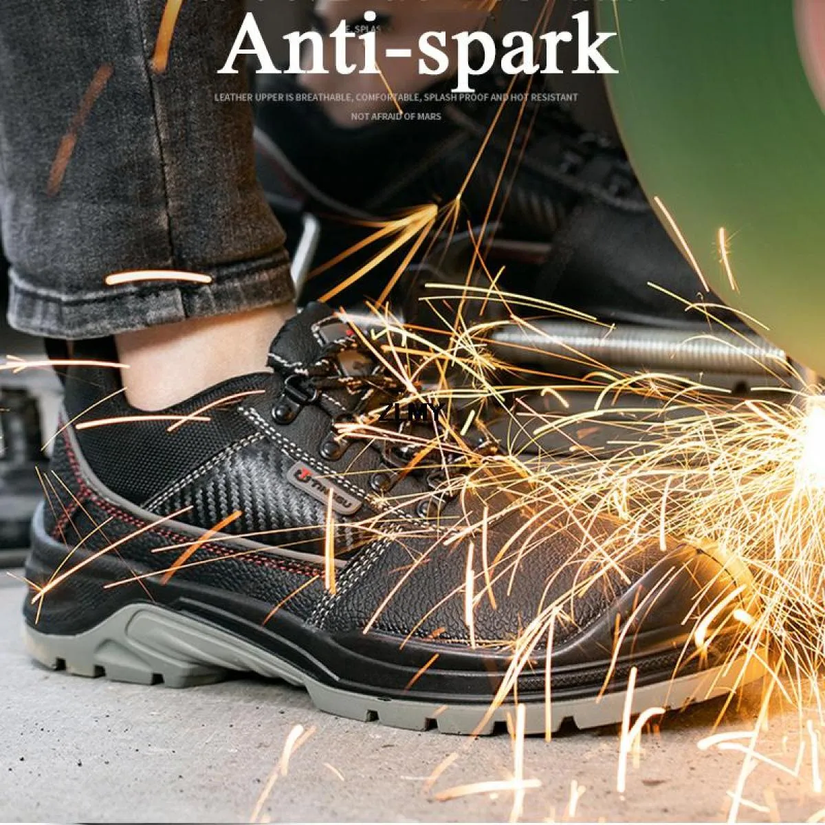 Scarpe antinfortunistiche da uomo in pelle crosta Scarpe da lavoro antistatiche con punta in acciaio Stivali antinfortunistici d