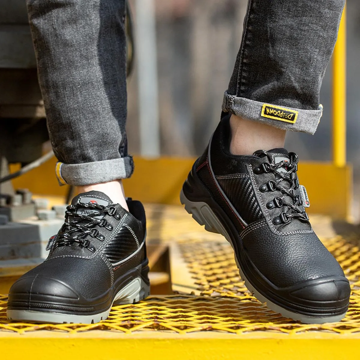 Scarpe antinfortunistiche da uomo in pelle crosta Scarpe da lavoro antistatiche con punta in acciaio Stivali antinfortunistici d