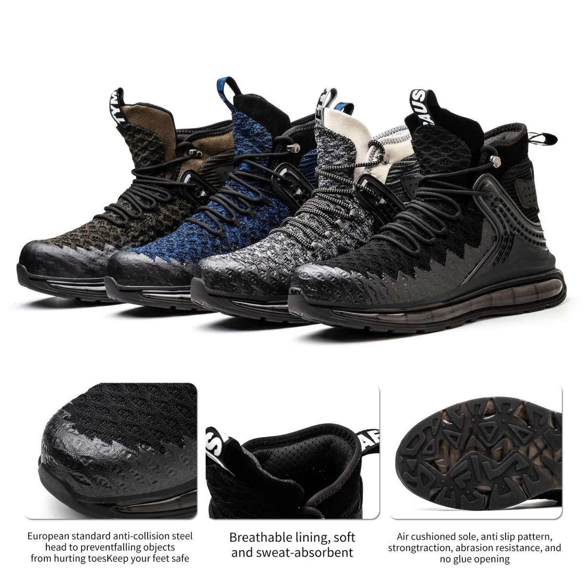 Scarpe antinfortunistiche di alta qualità Scarpe con punta in acciaio Scarpe antinfortunistiche antiforatura antinfortunistiche