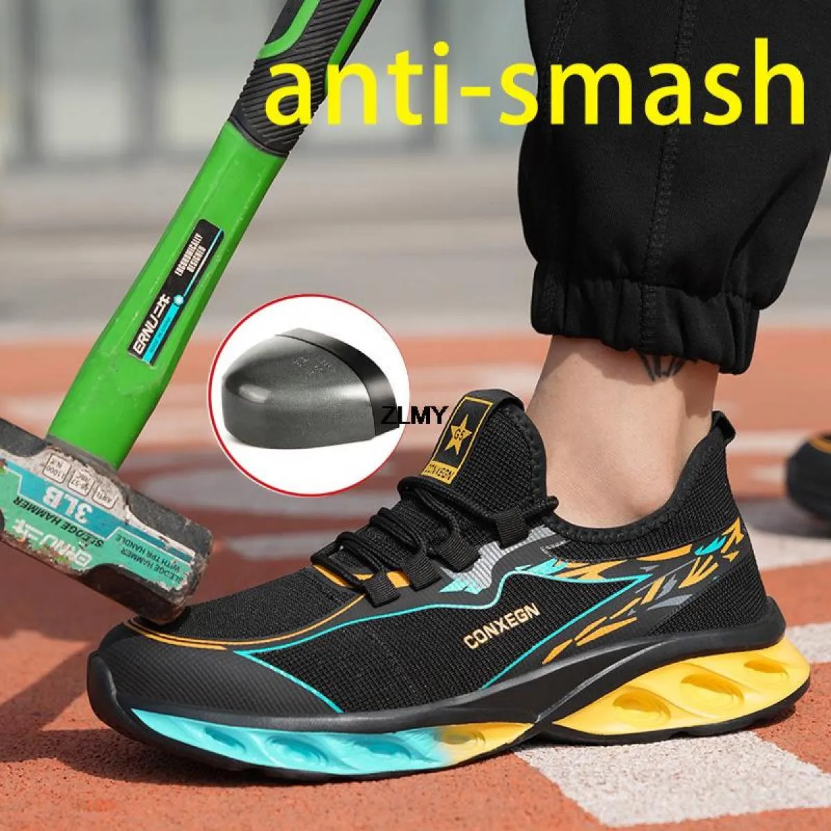 Scarpe antinfortunistiche estive Scarpe da ginnastica con punta in acciaio Scarpe da lavoro antinfortunistiche antiforatura Scar