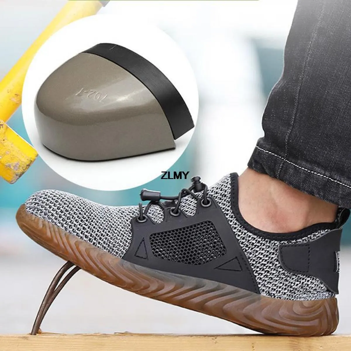 Scarpe antinfortunistiche in mesh Scarpe da lavoro estive con punta in acciaio da uomo Stivali antinfortunistici antiforatura an