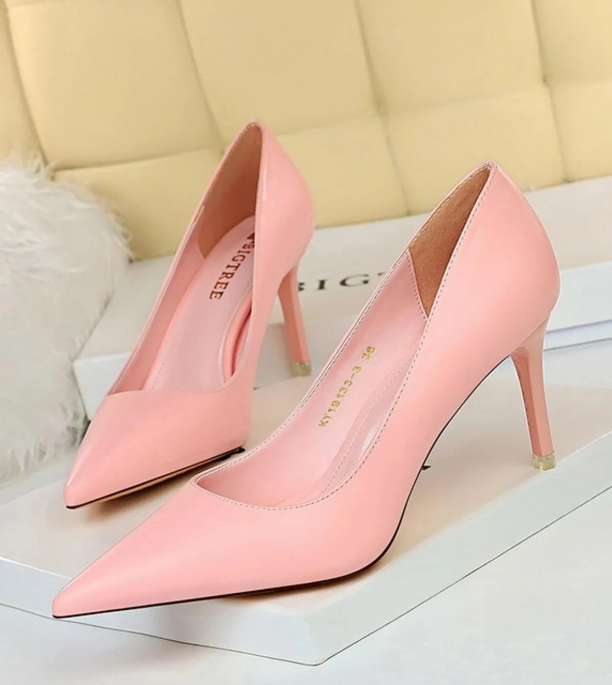 Scarpe da donna Tacchi alti rossi Baotou 10cm Décolleté Donna Wsdding Scarpe da sera da sera Scarpe a punta stiletto tinta unita