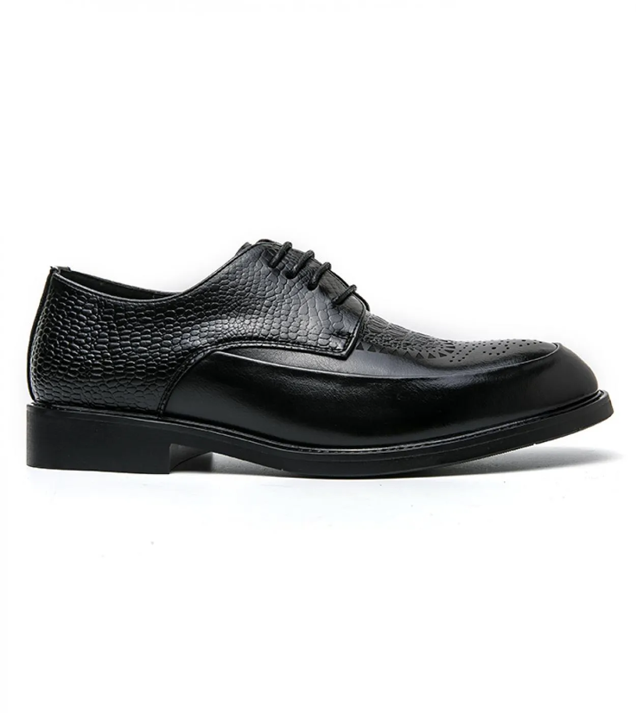 Scarpe derby Scarpe da uomo Tinta unita Pu Brock Motivo a coccodrillo intagliato Scarpe con lacci Fashion Business Casual Party