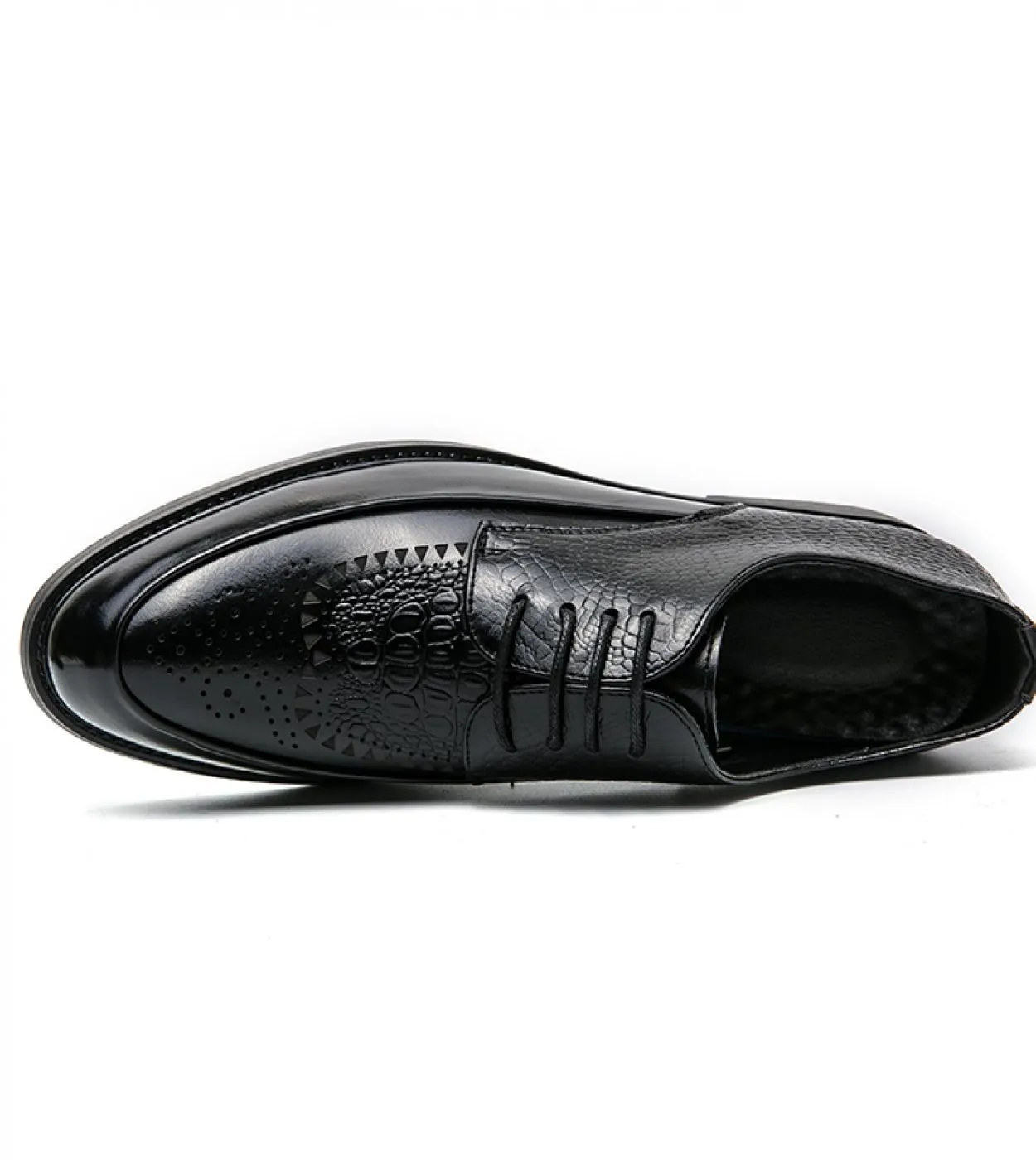 Scarpe derby Scarpe da uomo Tinta unita Pu Brock Motivo a coccodrillo intagliato Scarpe con lacci Fashion Business Casual Party
