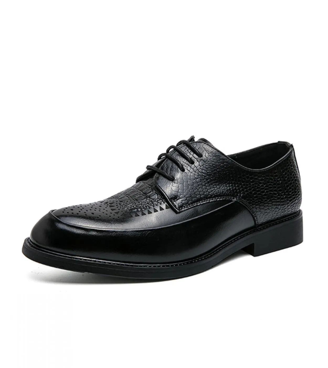 Scarpe derby Scarpe da uomo Tinta unita Pu Brock Motivo a coccodrillo intagliato Scarpe con lacci Fashion Business Casual Party