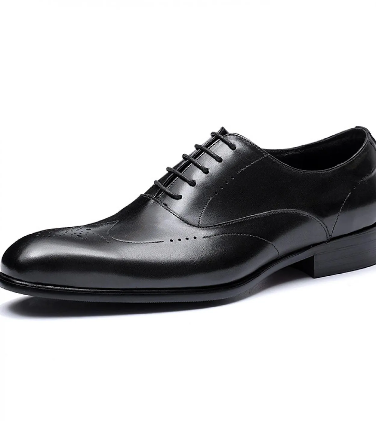 Scarpe eleganti da uomo brogue oxford di design classico a punta di ala di qualità Scarpe da sposa stringate nere in vera pelle