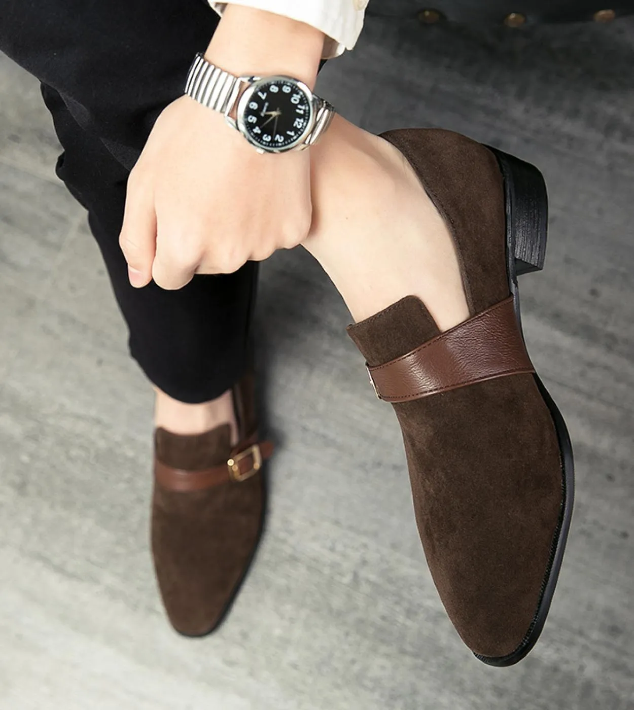 Scarpe eleganti da uomo Scarpe da uomo di moda Scarpe oxford in pelle scamosciata casual per uomo Mocassini con lacci per uomo C
