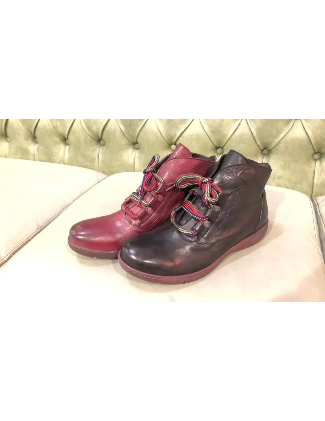 Scarpe stringate donna in pelle