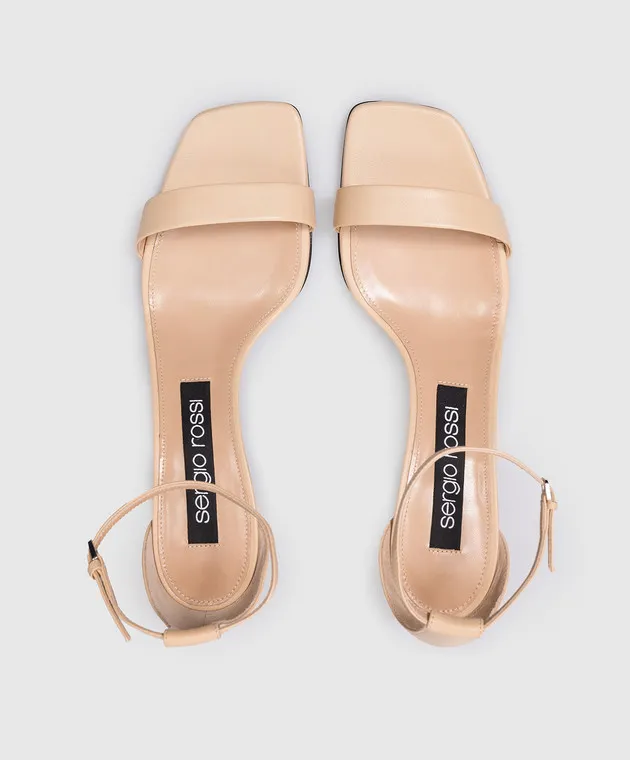 Sergio Rossi Sandali Liya in pelle beige B08351MNAN07
