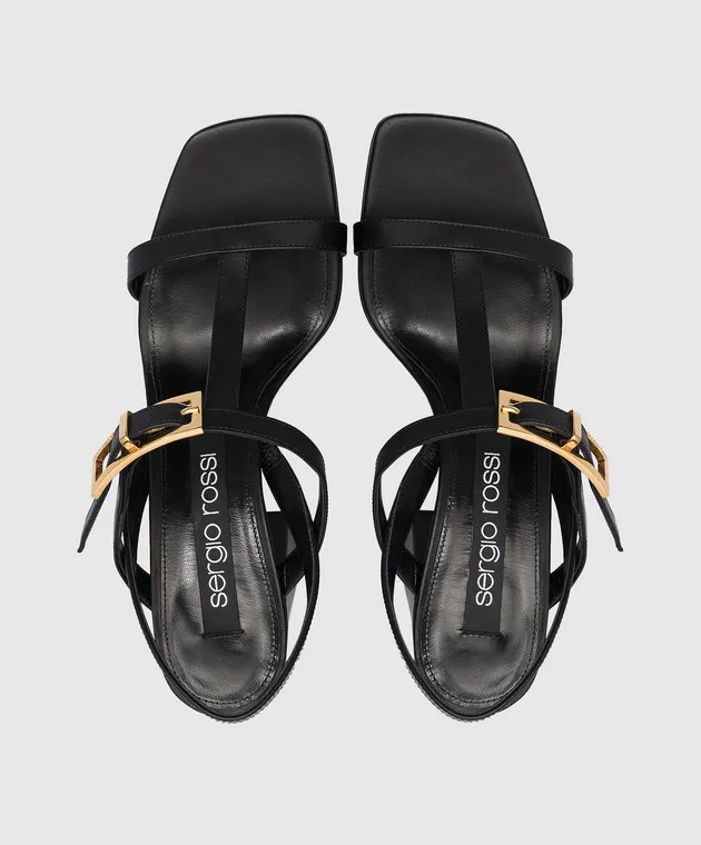 Sergio Rossi Sandali Nora in pelle nera B02170MMV120