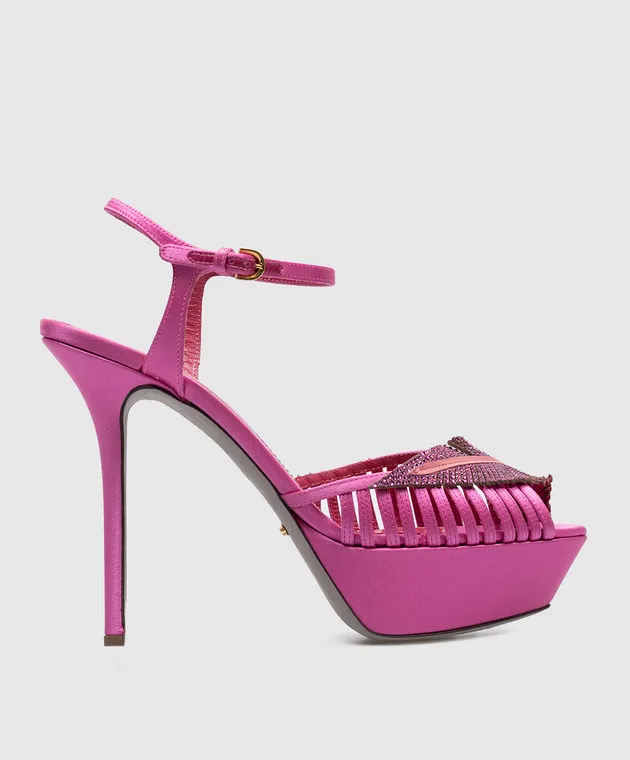 Sergio Rossi Sandali rosa con cristalli A39370