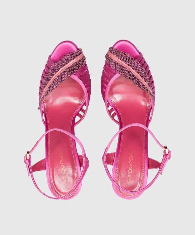 Sergio Rossi Sandali rosa con cristalli A39370