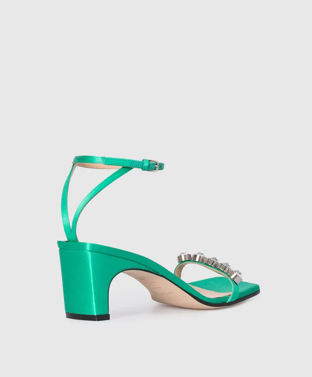 Sergio Rossi Sandali verdi con strass A81090MFN174