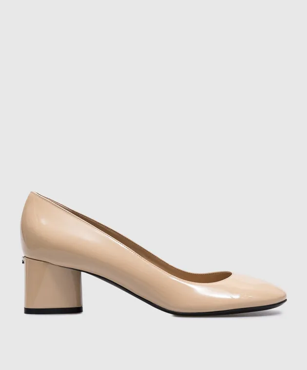 Sergio Rossi Scarpe Pilier in vernice beige B09561MVIV01