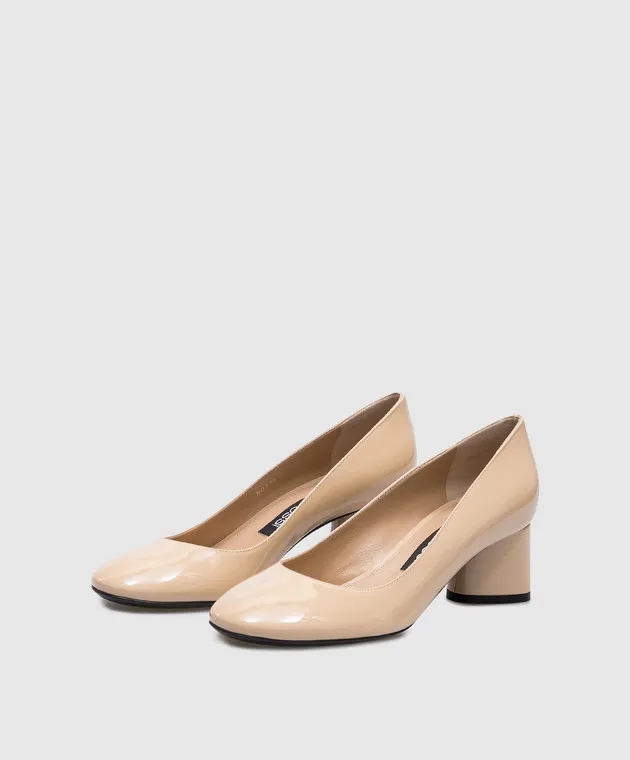 Sergio Rossi Scarpe Pilier in vernice beige B09561MVIV01