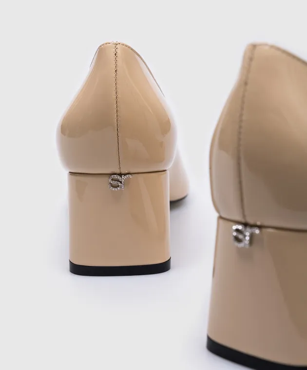 Sergio Rossi Scarpe Pilier in vernice beige B09561MVIV01