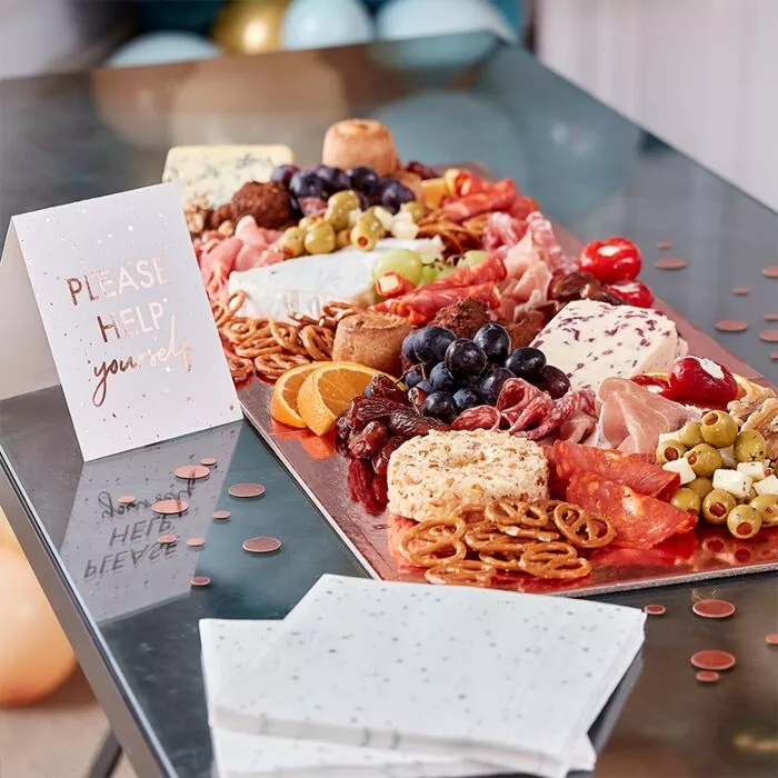 Set buffet per feste in oro rosa