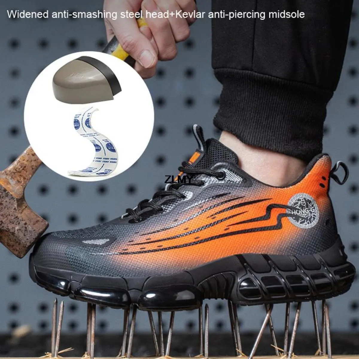 Sneaker con punta in acciaio con cuscino d'aria Scarpe antinfortunistiche da uomo Stivali antinfortunistici antiforatura Scarpe