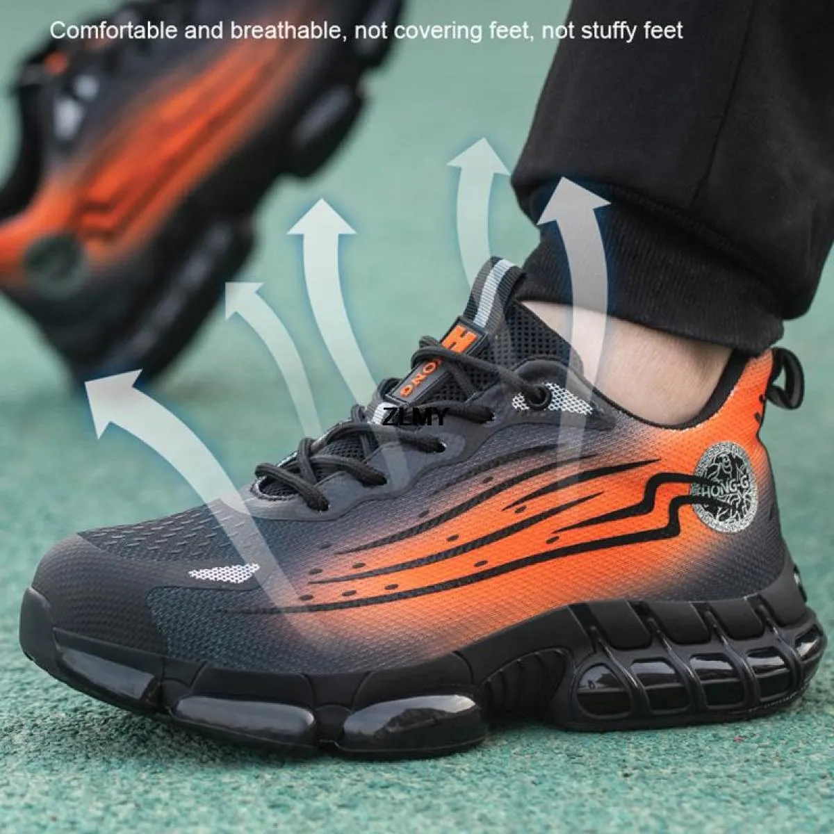 Sneaker con punta in acciaio con cuscino d'aria Scarpe antinfortunistiche da uomo Stivali antinfortunistici antiforatura Scarpe