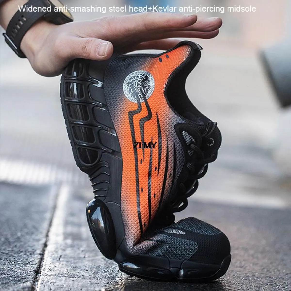 Sneaker con punta in acciaio con cuscino d'aria Scarpe antinfortunistiche da uomo Stivali antinfortunistici antiforatura Scarpe