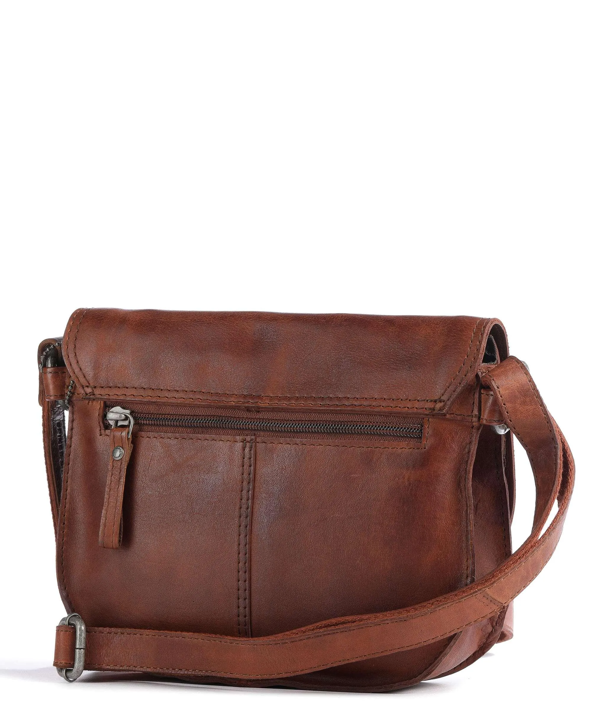  Spikes & Sparrow Mustang Borsa a tracolla pelle a grana fine marrone  