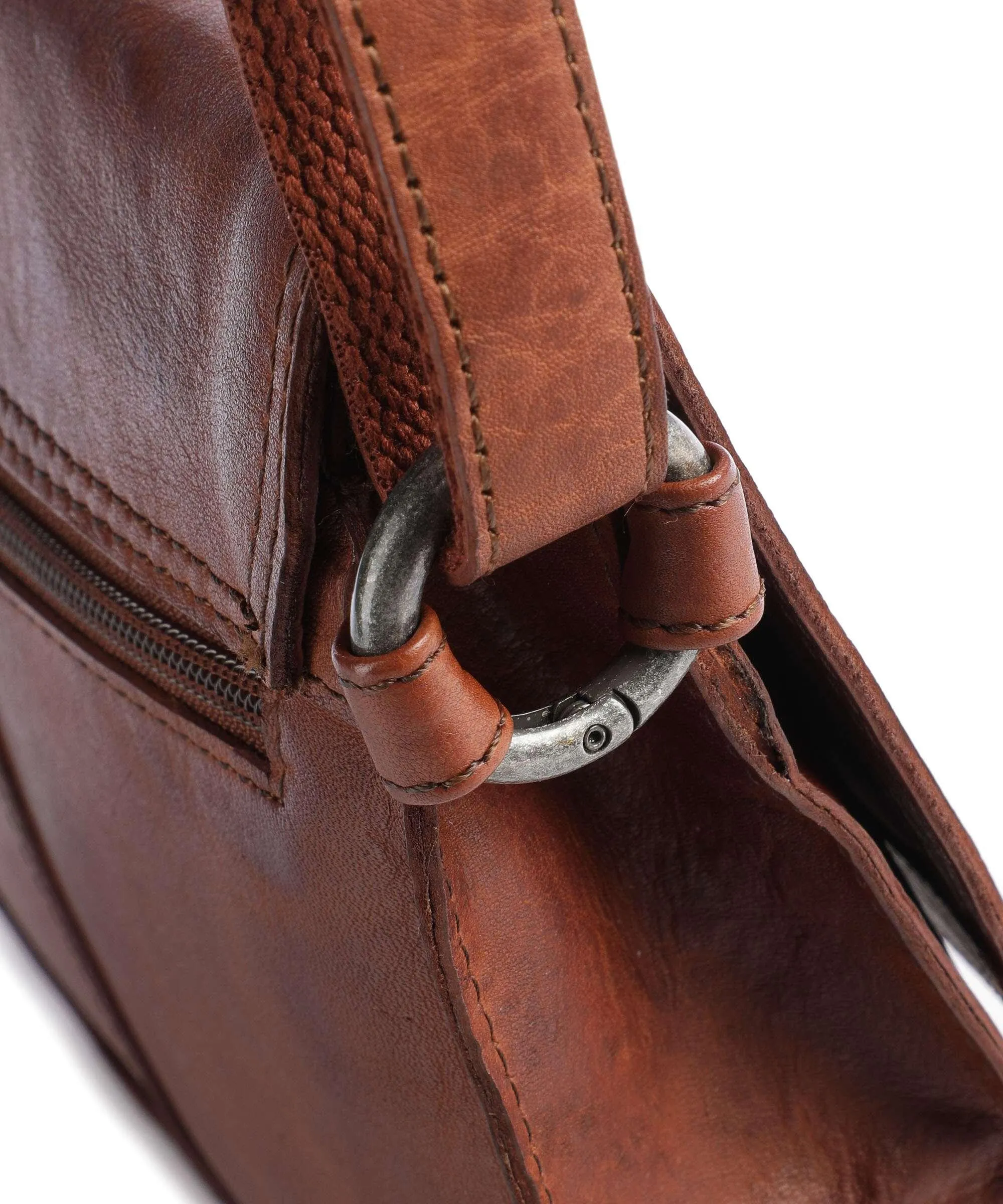  Spikes & Sparrow Mustang Borsa a tracolla pelle a grana fine marrone  
