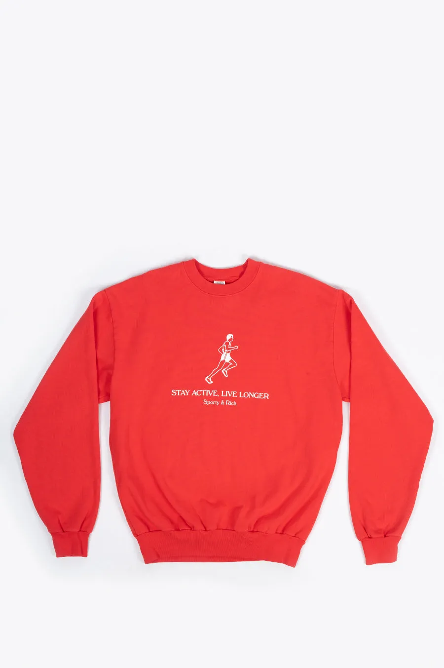 SPORTY AND RICH LIVE LONGER CREWNECK RED