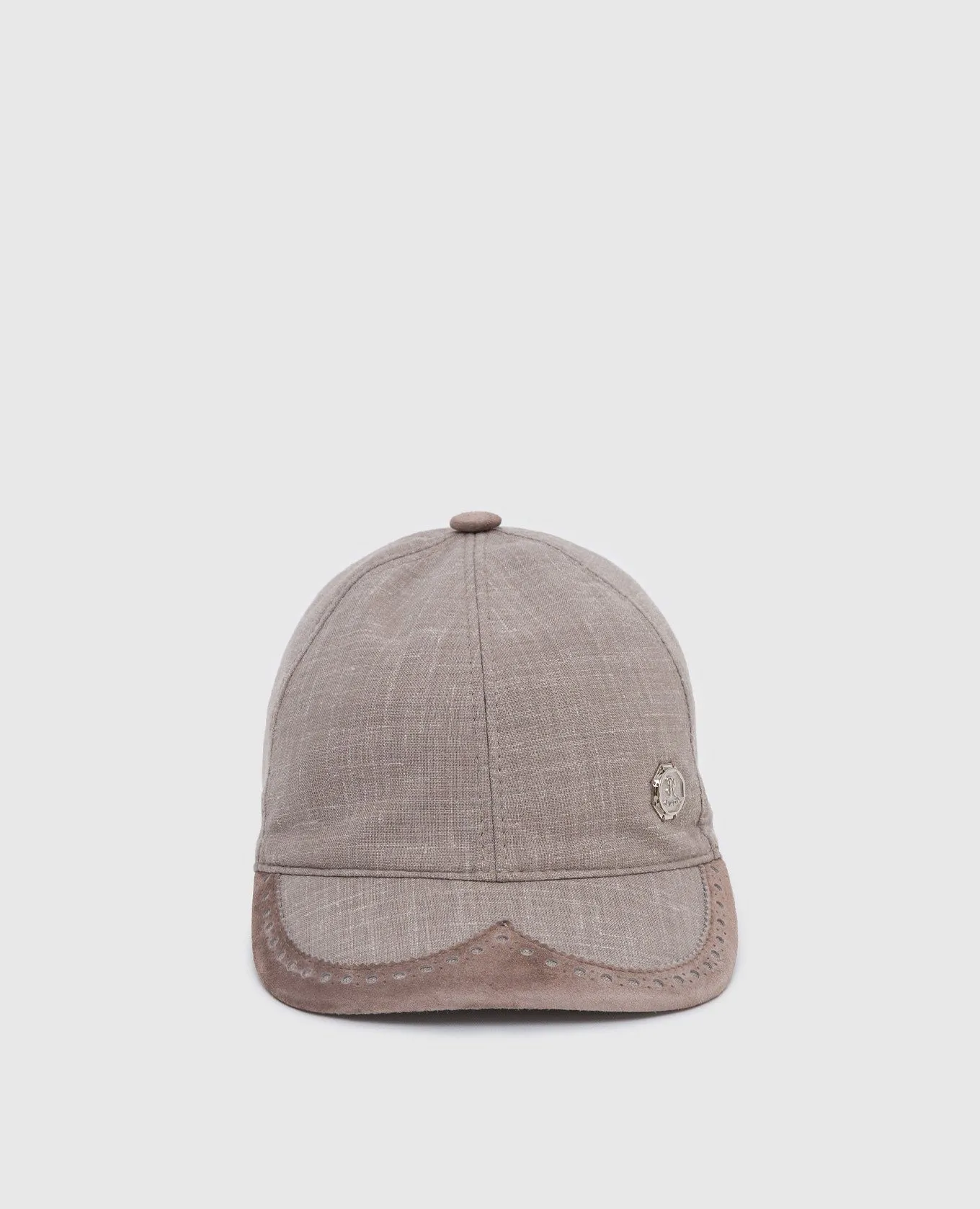Stefano Ricci Berretto da bambino in lana e seta beige scuro con motivo YVF5348PWKL901