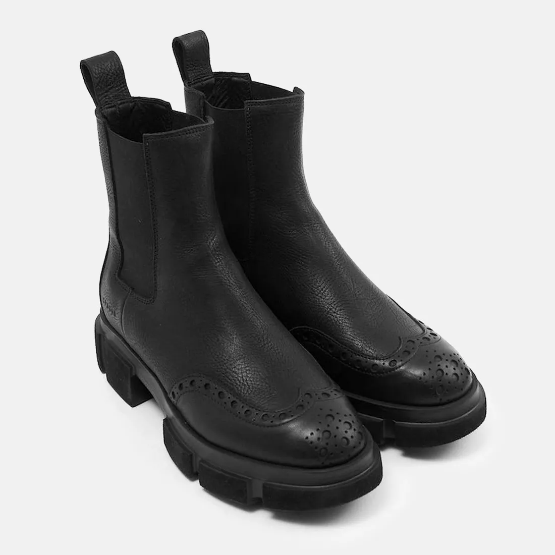 Stivaletto Chelsea Brogue Copenhagen CPH562 nero con bucature