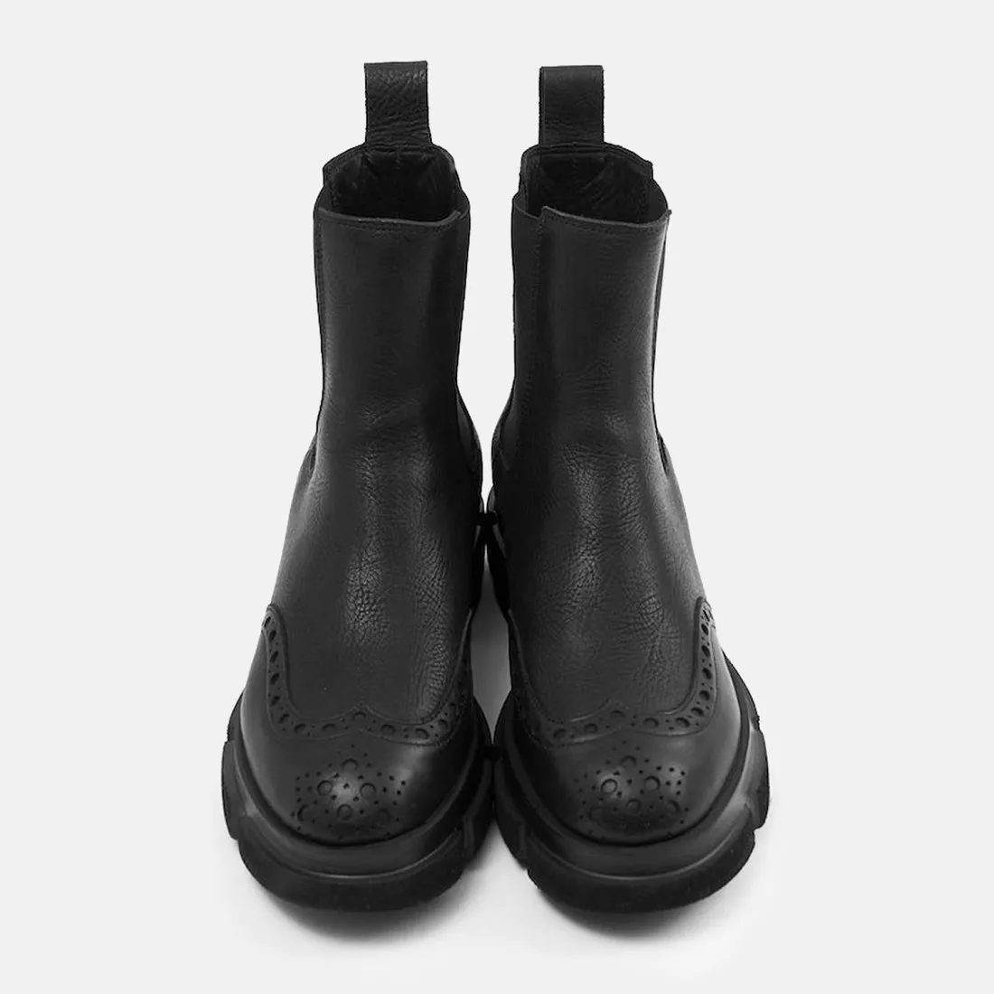 Stivaletto Chelsea Brogue Copenhagen CPH562 nero con bucature