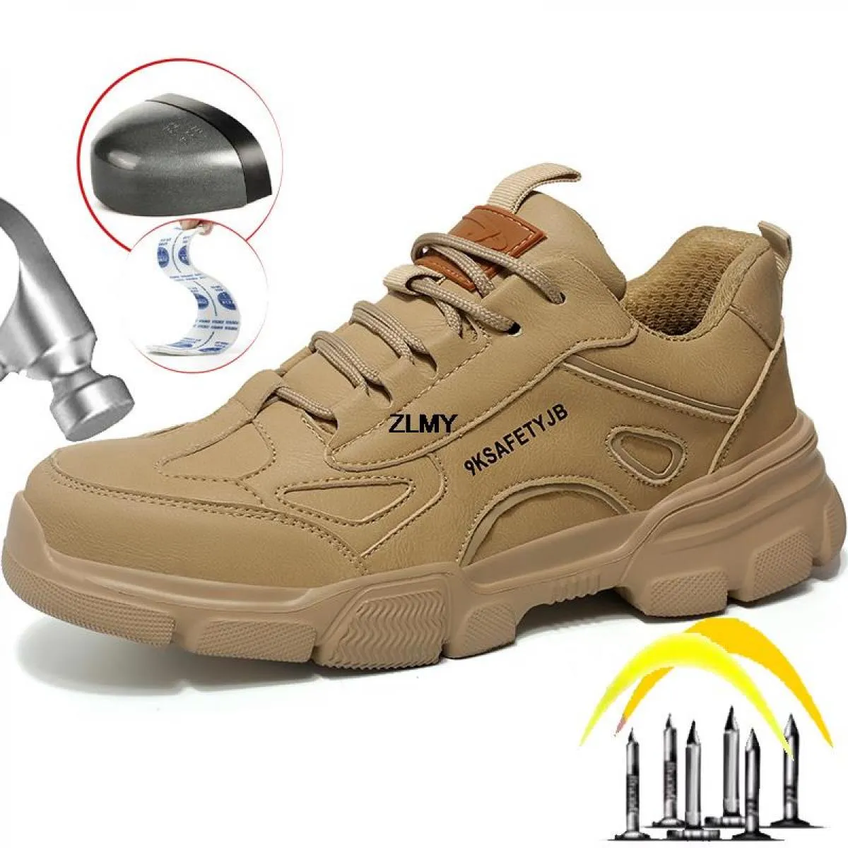 Stivali antinfortunistici per lavori edili Scarpe antinfortunistiche con punta in acciaio Scarpe da lavoro leggere antiforatura