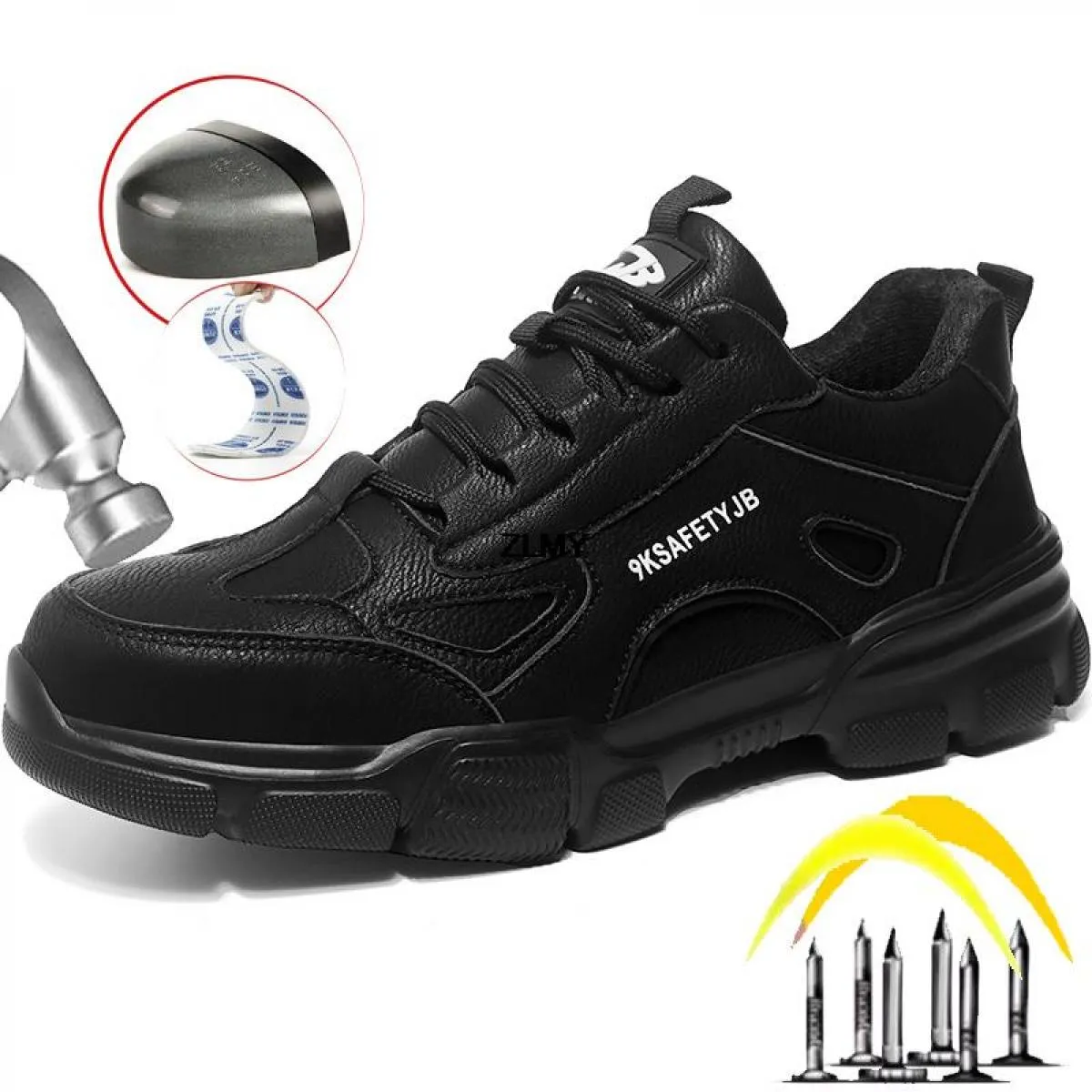 Stivali antinfortunistici per lavori edili Scarpe antinfortunistiche con punta in acciaio Scarpe da lavoro leggere antiforatura