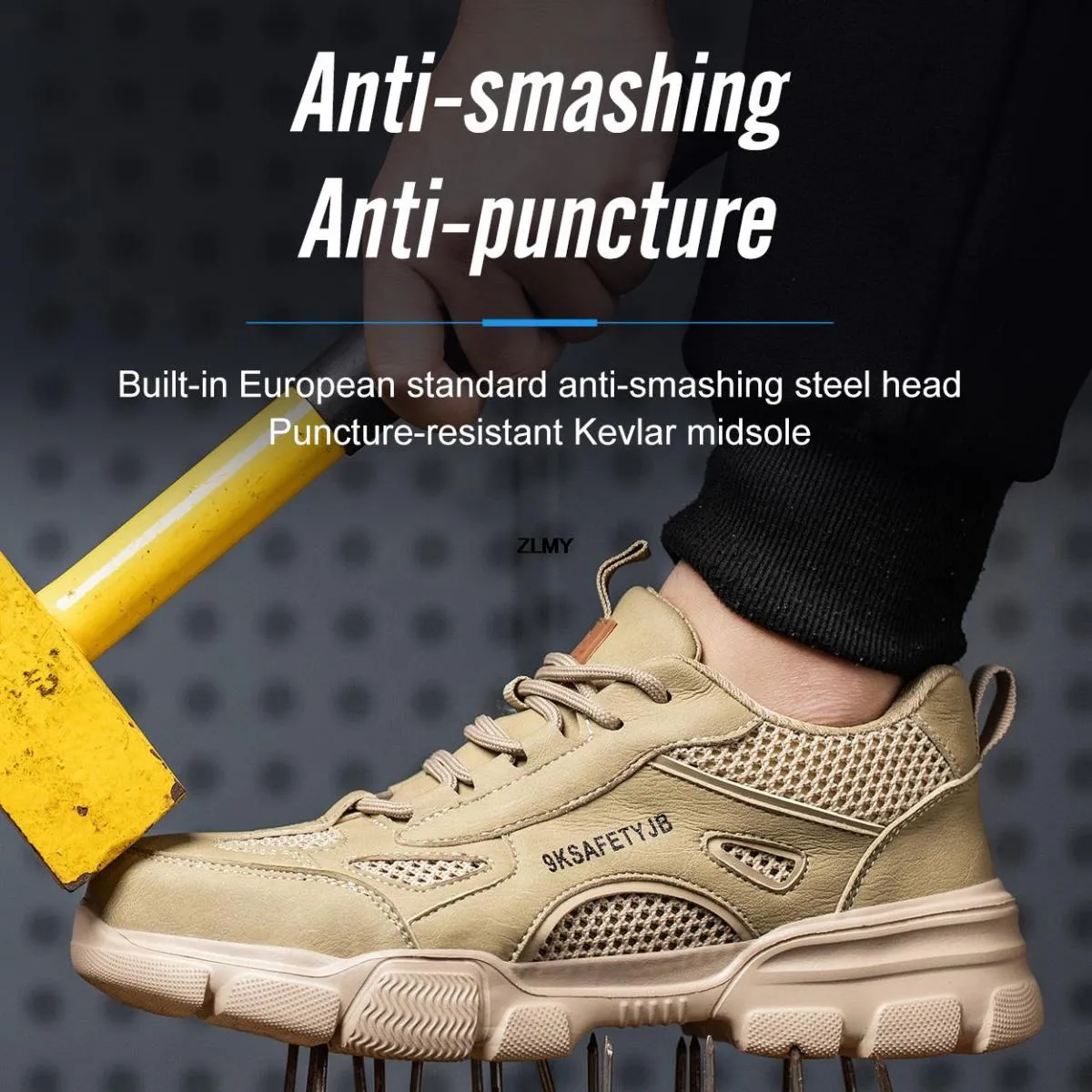 Stivali antinfortunistici per lavori edili Scarpe antinfortunistiche con punta in acciaio Scarpe da lavoro leggere antiforatura