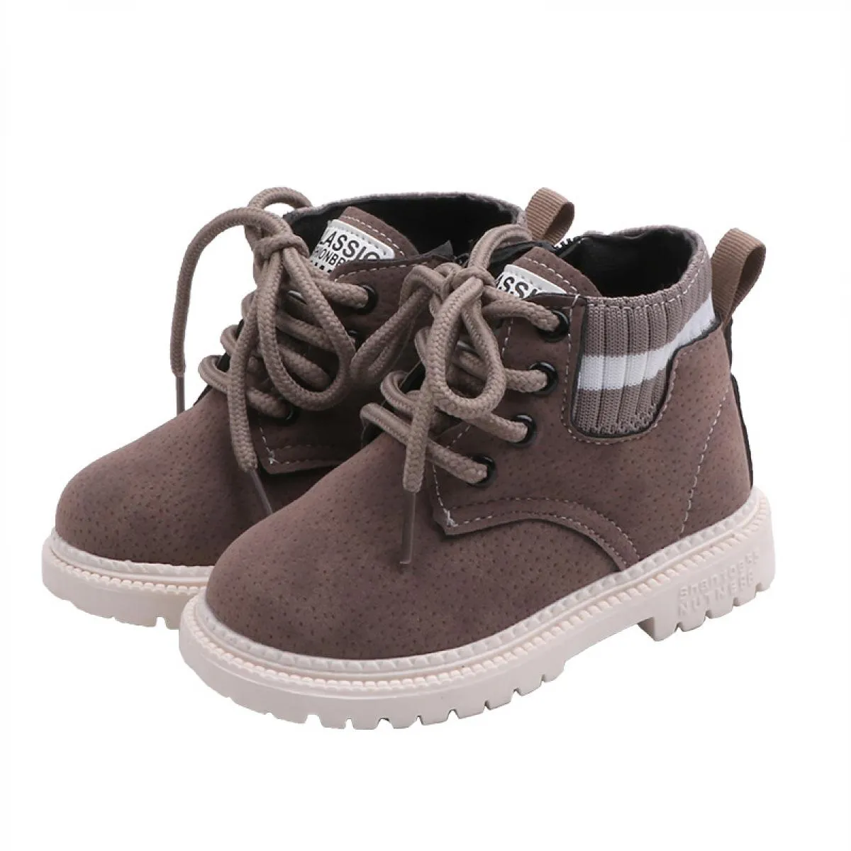 Stivali Chelsea a righe stile Inghilterra per scarpe per bambini Ragazza Stivaletti corti moda autunno per neonati Scarpe casual