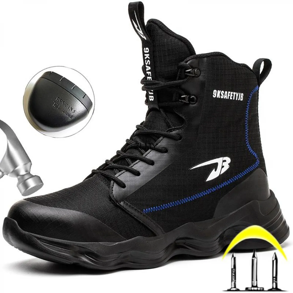 Stivali da lavoro Scarpe antinfortunistiche con punta in acciaio Stivali con punta in acciaio da uomo Costruzione alta