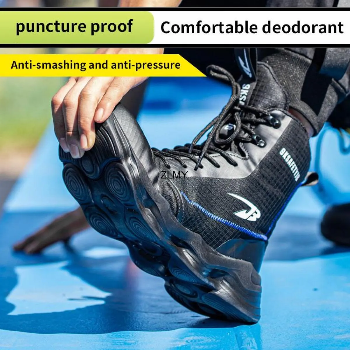 Stivali da lavoro Scarpe antinfortunistiche con punta in acciaio Stivali con punta in acciaio da uomo Costruzione alta