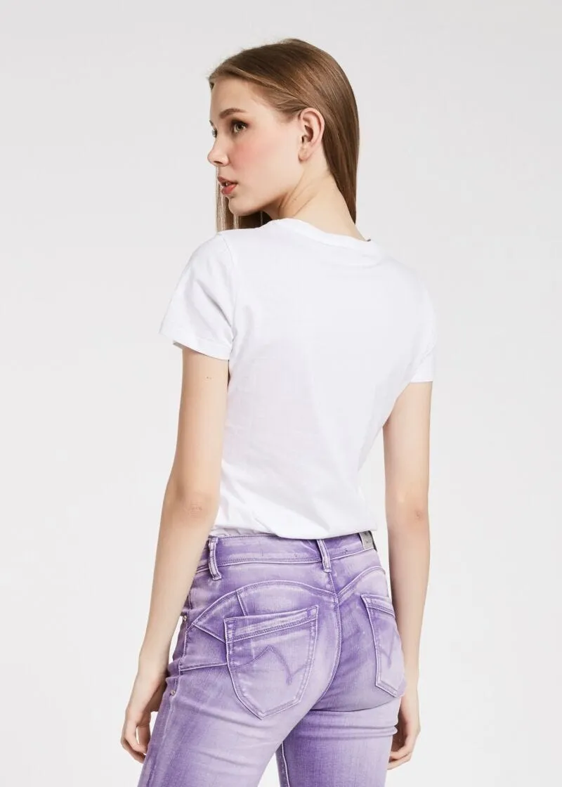 T-shirt con stampa grafica e tulle