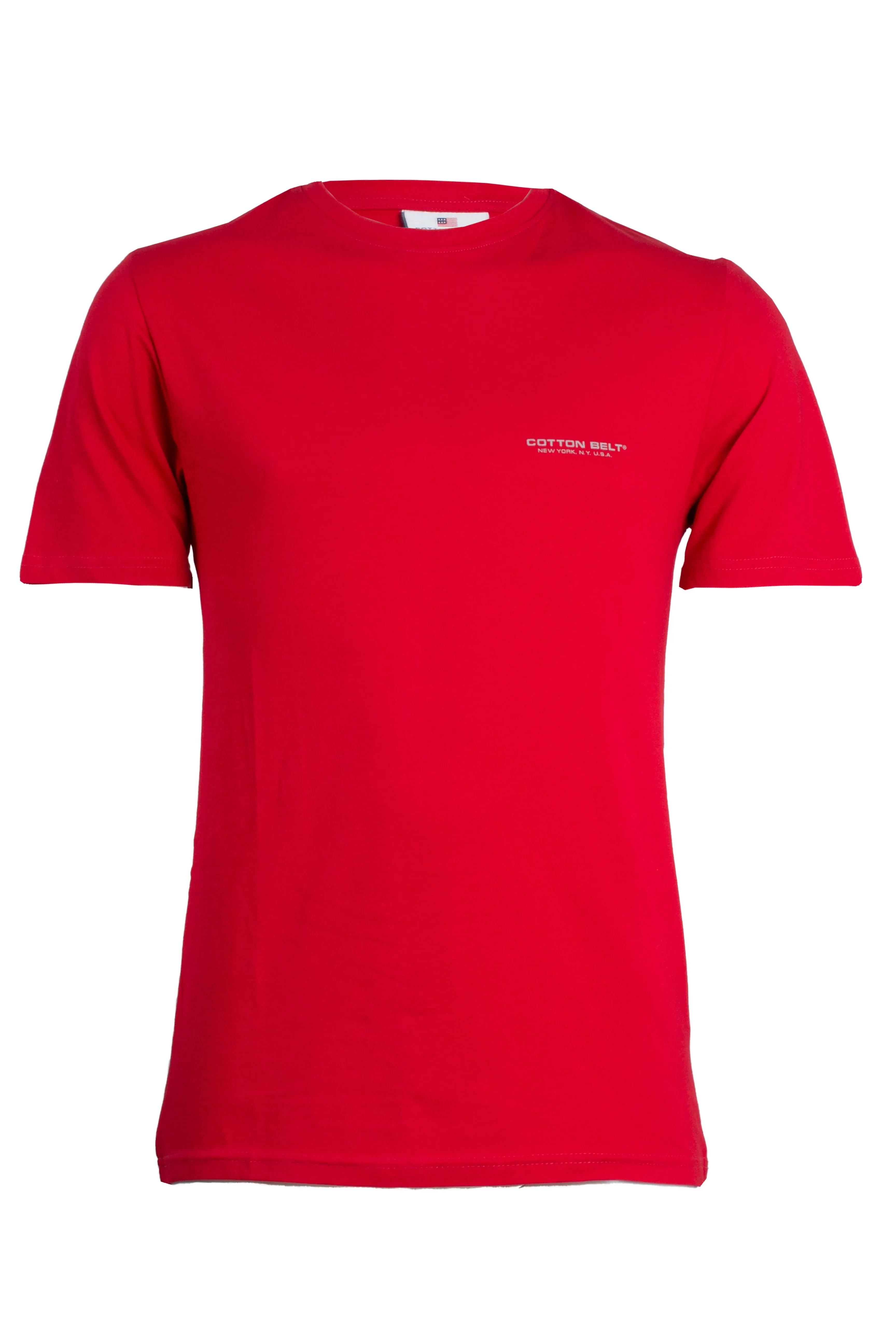 T-shirt girocollo Cotton Belt tinta unita con logo stampato sul petto