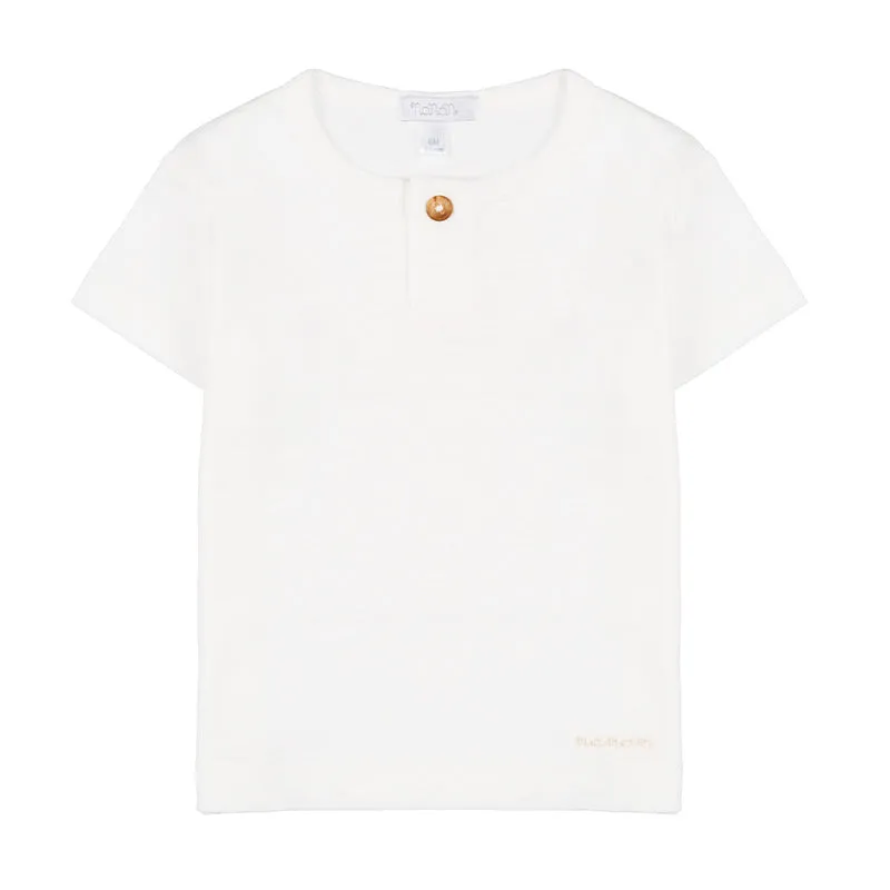 T-shirt serafino panna per neonato