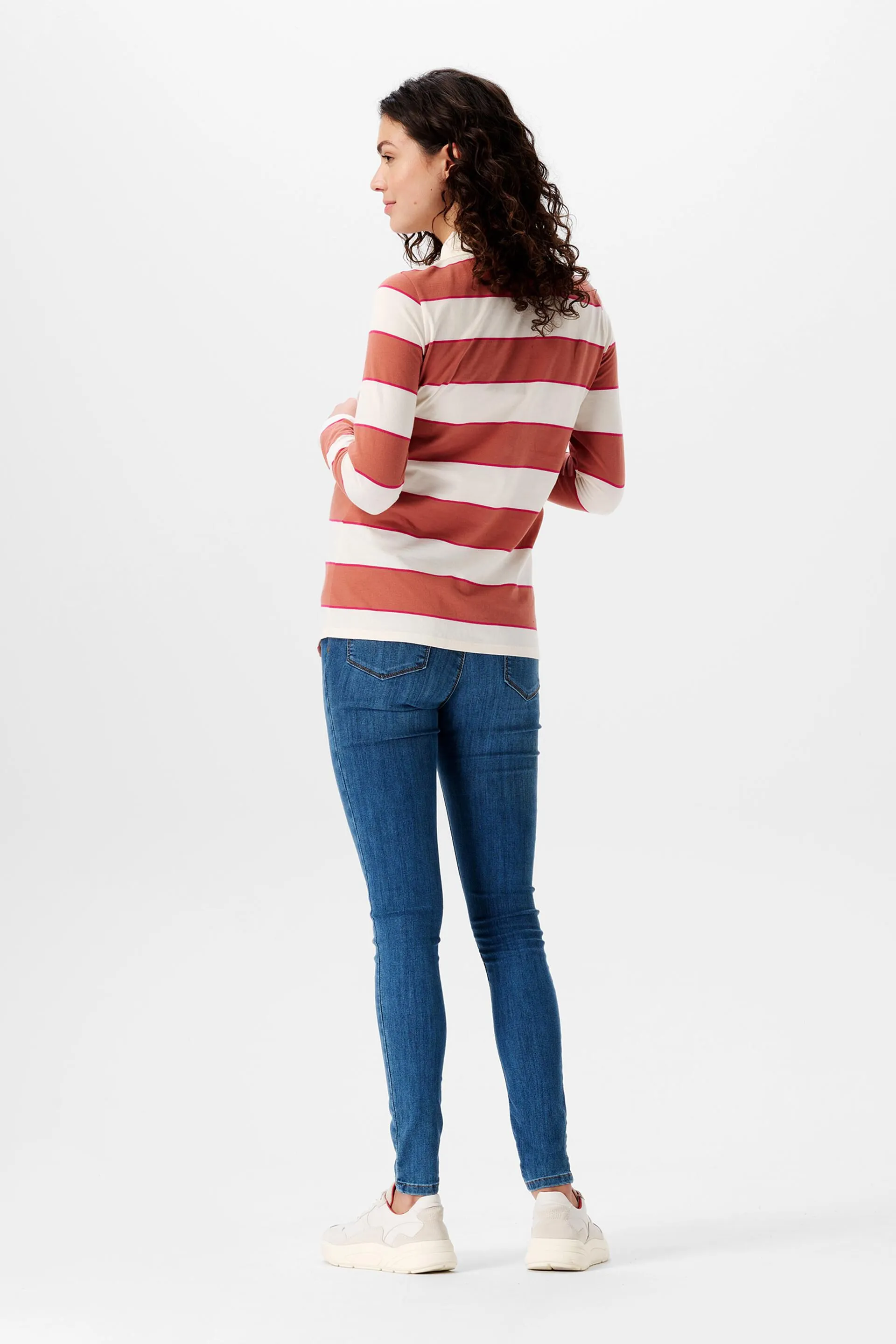T-shirt stile polo a righe con funzione allattamento