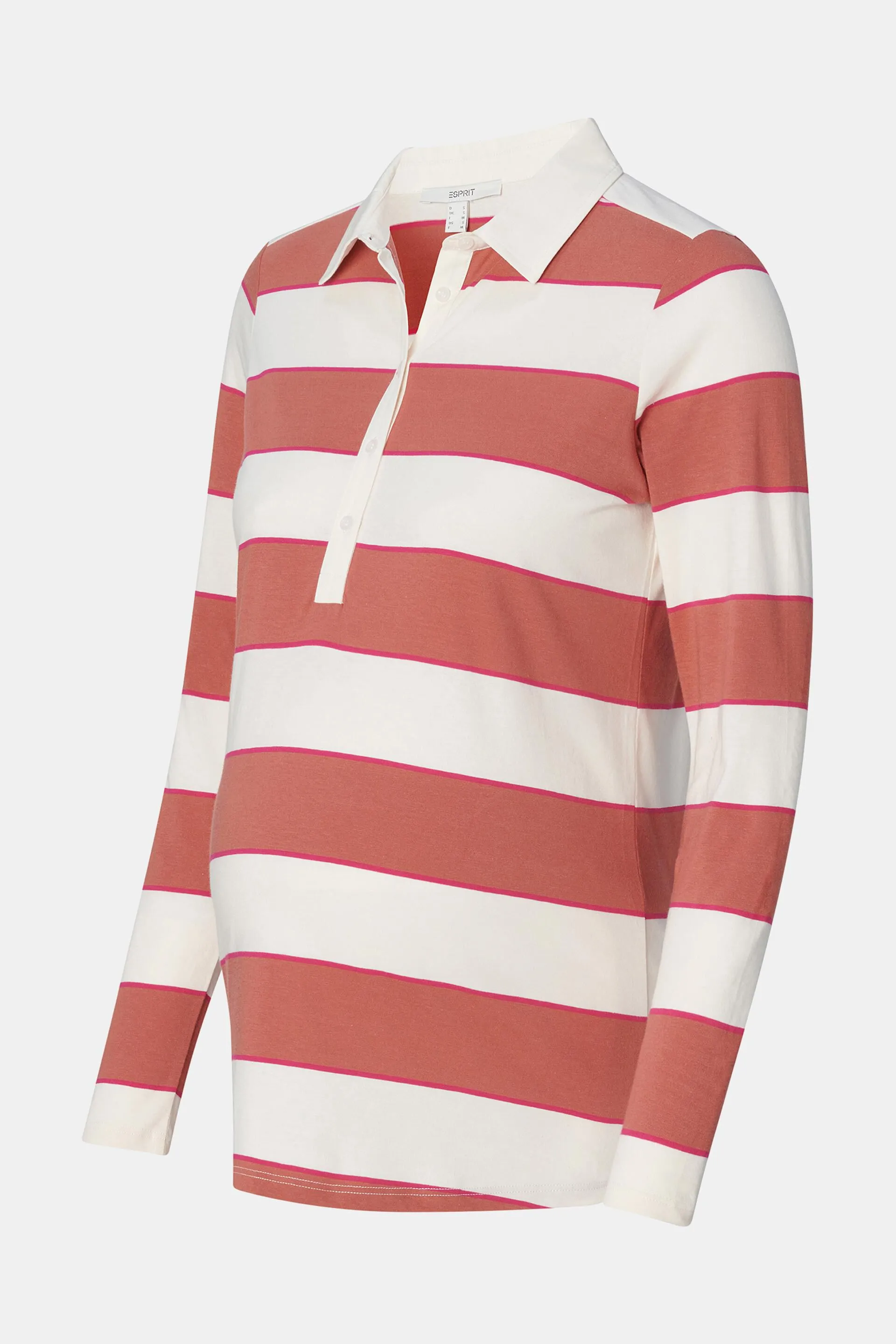 T-shirt stile polo a righe con funzione allattamento