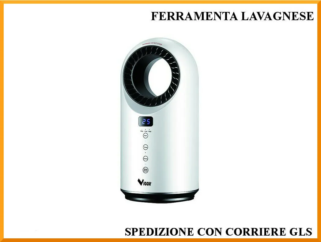 Termoventilatore ceramico senza pale Polifemo 1500 watt 3 potenze 